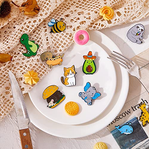10 Pieces Cute Animal Pins Enamel Backpack Decorative Jackets Lanyard Lapel Pins for Bookbags Clothes Accessories4