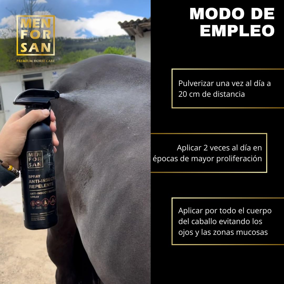 MENFORSAN Spray Anti-Insectos Repelente, 5L | con Margosa, geraniol y lavandino | Bio, 100% Natural | Premium Horse Care