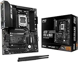 ASRock Placa-mãe X870 Pro-A WiFi ATX - AMD AM5 Ryzen 9000/8000/7000, DDR5 8000+(OC), PCIe 5.0, Dual USB4 Type-C, Wi-Fi 7, 2,5GbE