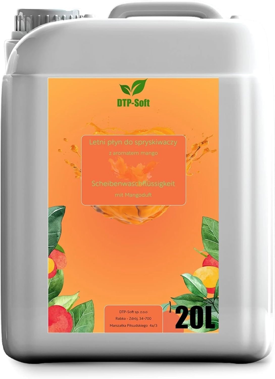 Scheibenreiniger 20L / 20 liter Sommer - Scheibenwischwasser fertig gemischt mit Mango Duft - streifenfrei gegen Insekten Schmutz Pollen
