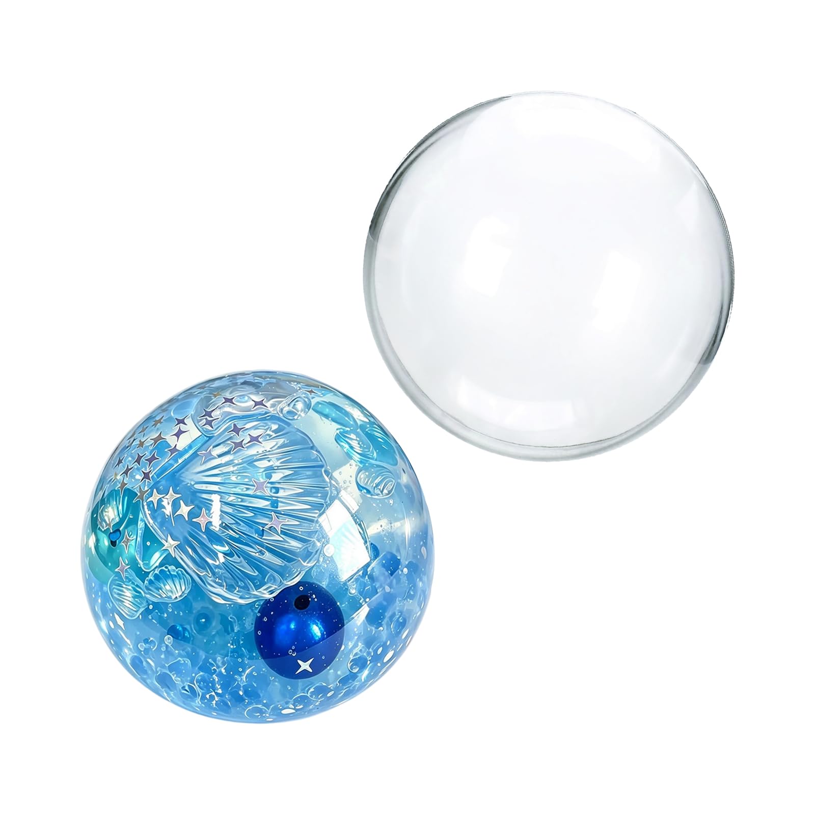 Coconut Oil Squishy,6cm Glitter Stress Ball,Transparent Squeeze Fidget Toys