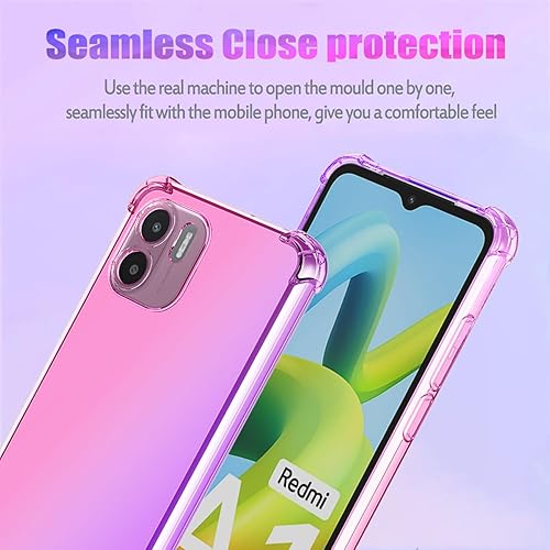 Miniatura 10 de Funda para Redmi A1, Redmi A2 220733SI Linda Funda para Niñas Mujeres, Gradiente Delgada Antiarañazos Suave TPU Funda Protectora a Prueba de Golpes