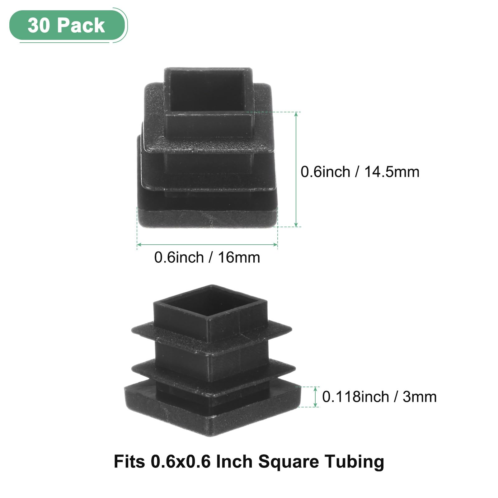 M METERXITY 30-Pack Square Tubing End Caps - Image 3