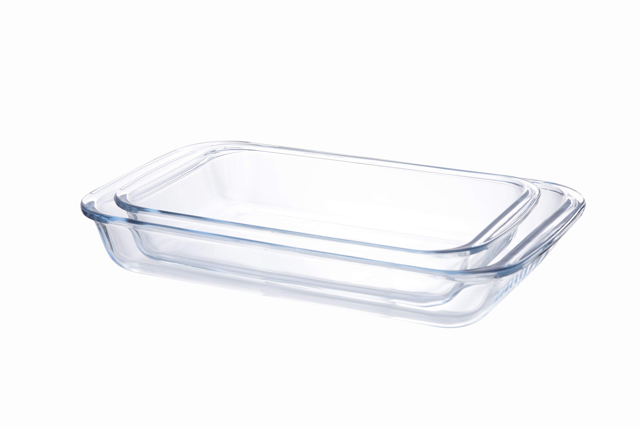 Taliona Rectangle 2 Piece Glass Baking Dish Set - 1 & 1.6 Liter, Clear, Borosilicate Glass, TL2213524