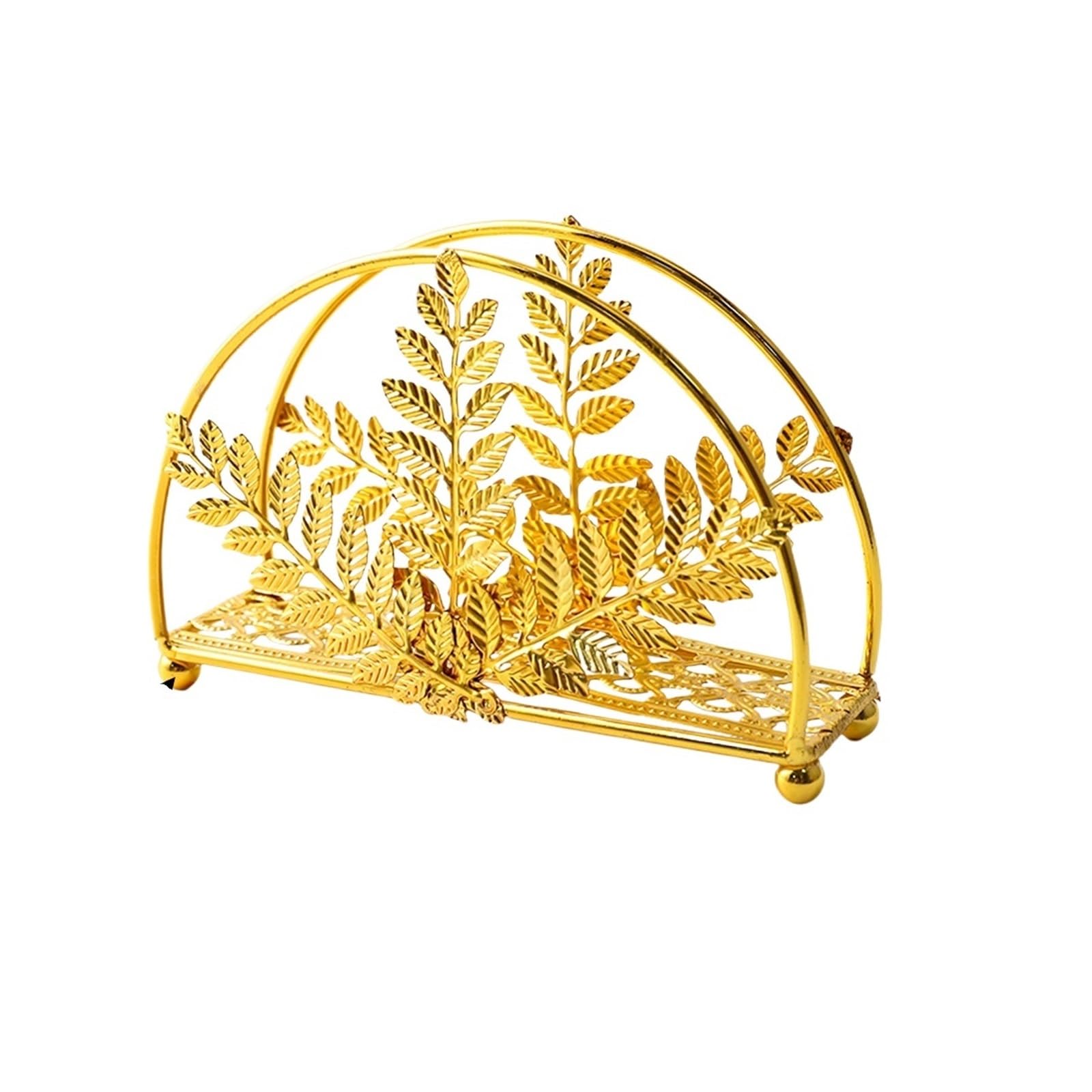 Napkin Holder Gold Napkin Holder:Tabletop Tissue Holder For Restaurants And Cafés—Creative Wrought Iron Dispenser(Gold-01)