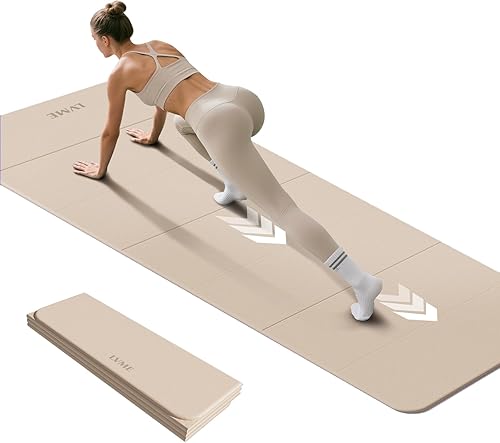 Foldable Yoga Mat  Lightweight, 75"x31" Extra Long Wide Yoga Mats for Women and men, Easy to Store for Yoga, Pilates, Home Workouts, and Floor