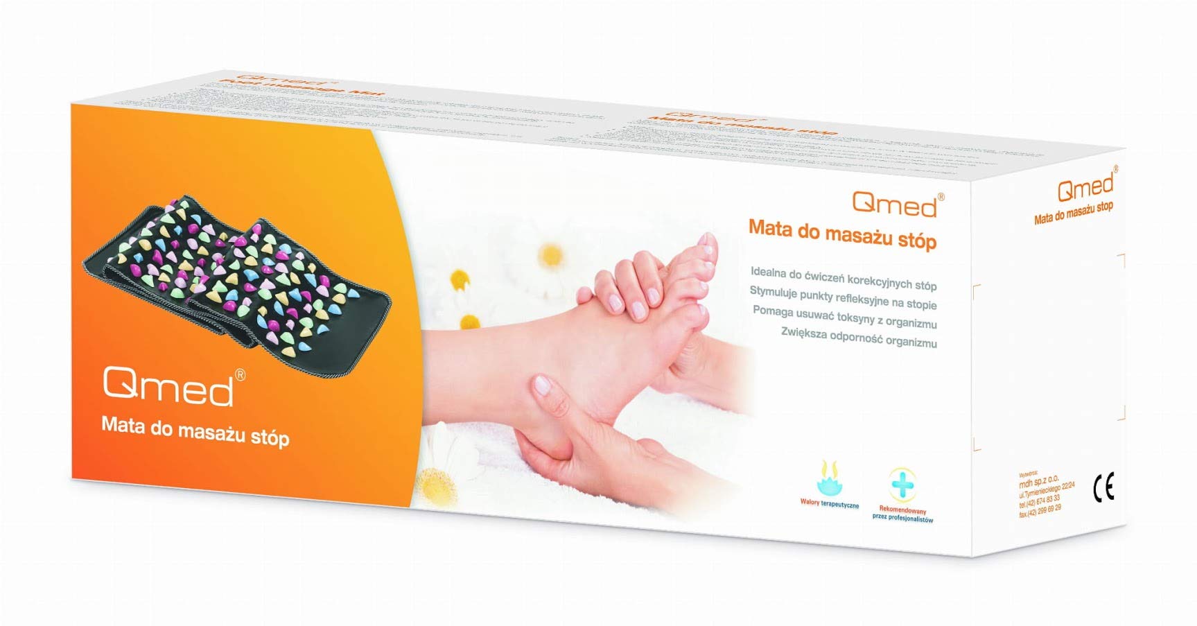 Fußreflexzonen und Akupressur-Matte, L 175 x B 35 cm, aus Polypropylen | Massage-Matte mit harten Noppen für Fußmassage und Stimulation der Fußsohlen, aus hygienischem Polypropylen
