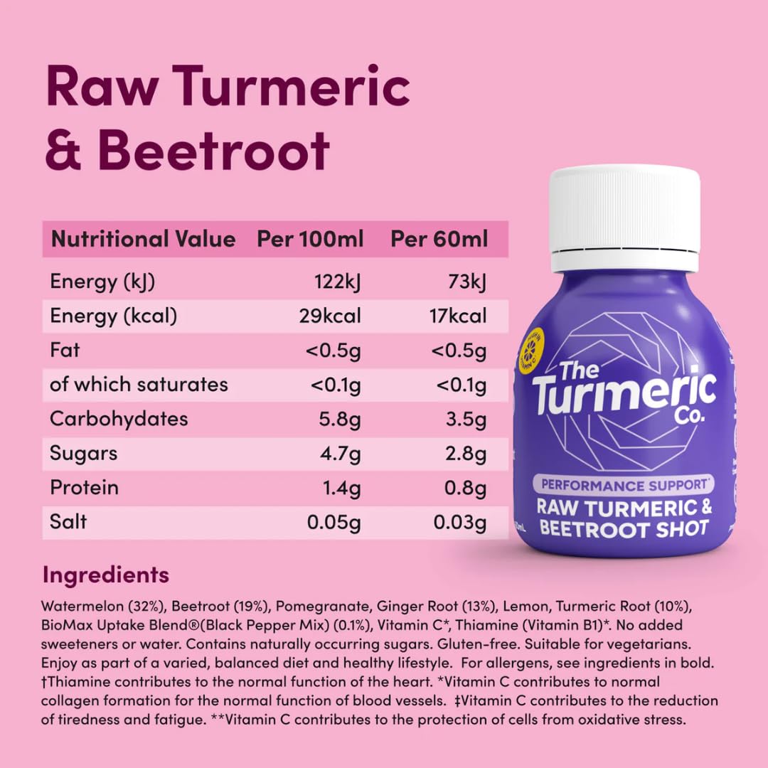 The Turmeric Co. Turmeric And Beetroot Shots | 28 Shots | Workout Performance Support & Natural Energy | Vegan Cold-Pressed Ingredients | Month Supply 4x420ml Dosing Bottles | No Added Sugar - View #8