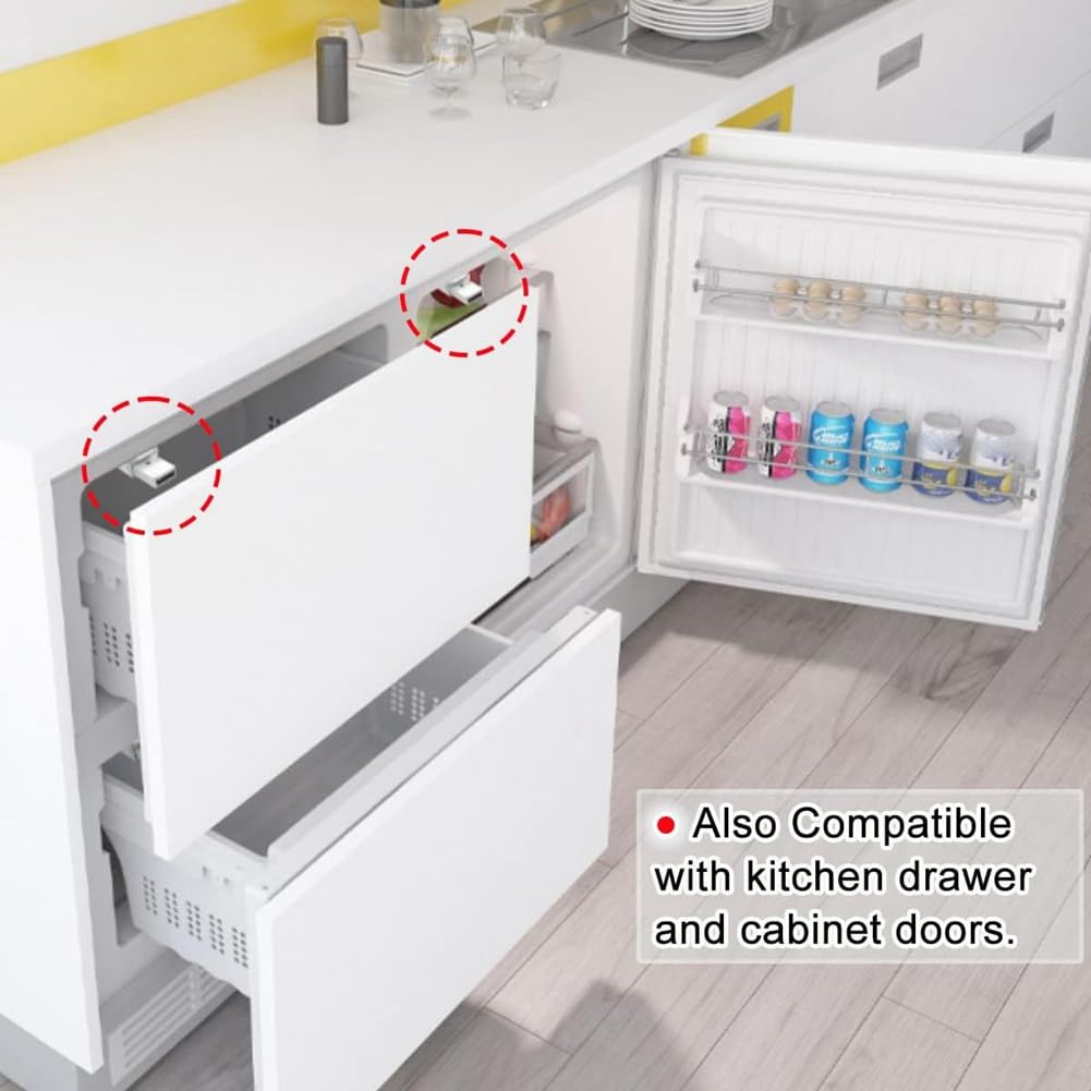 beiyaiey 2 Pack Heavy Duty Push Latch & Lock for Hidden Door Touch Latches and Catch Magnet Push Release Drawer Pull Tip - Image 3