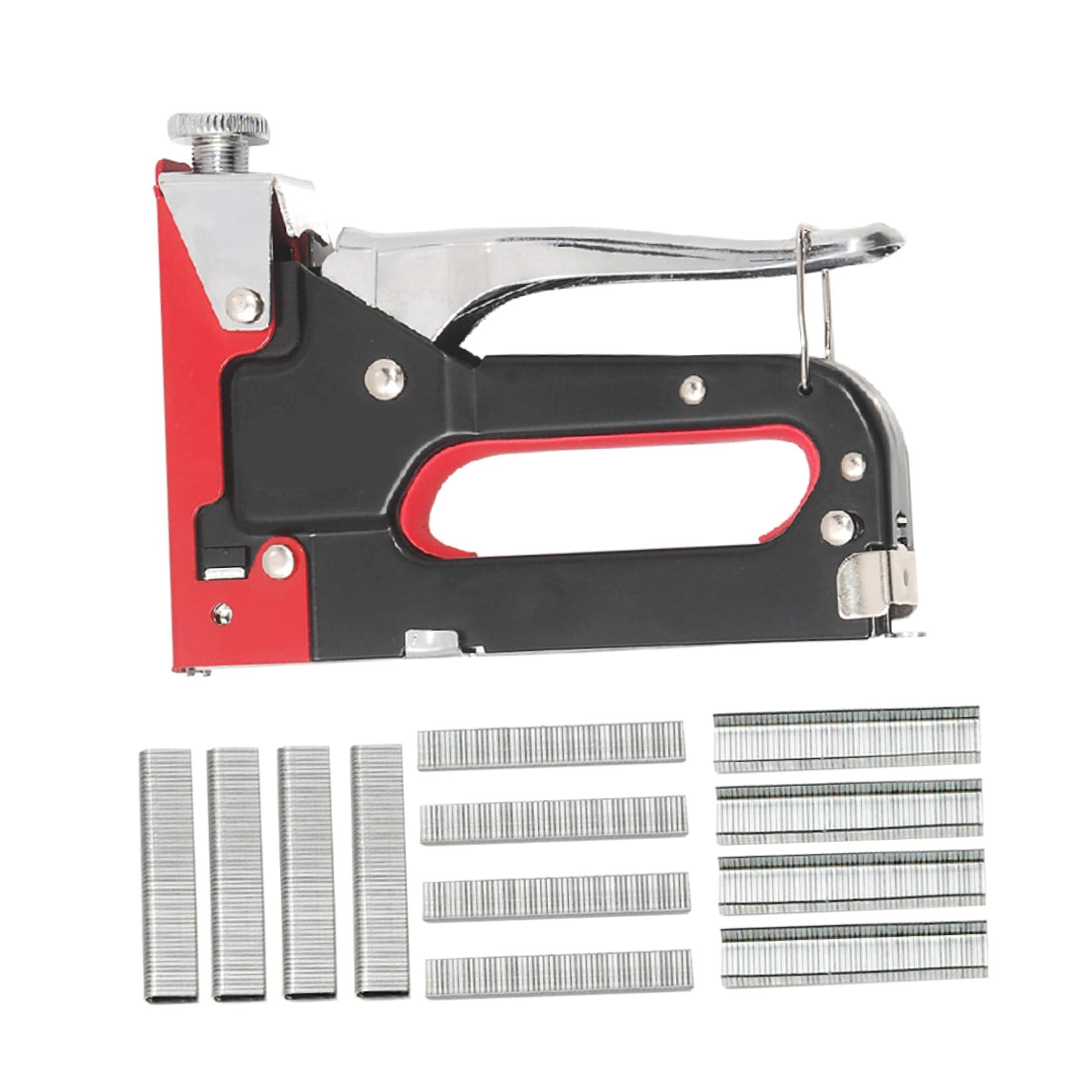 Chiodatrice Manuale 3 in 1 in Metallo per U T Graffette | Meccanismo a Molla Regolabile, Struttura Robusta, Strumento Manuale per Fissaggi Multipli