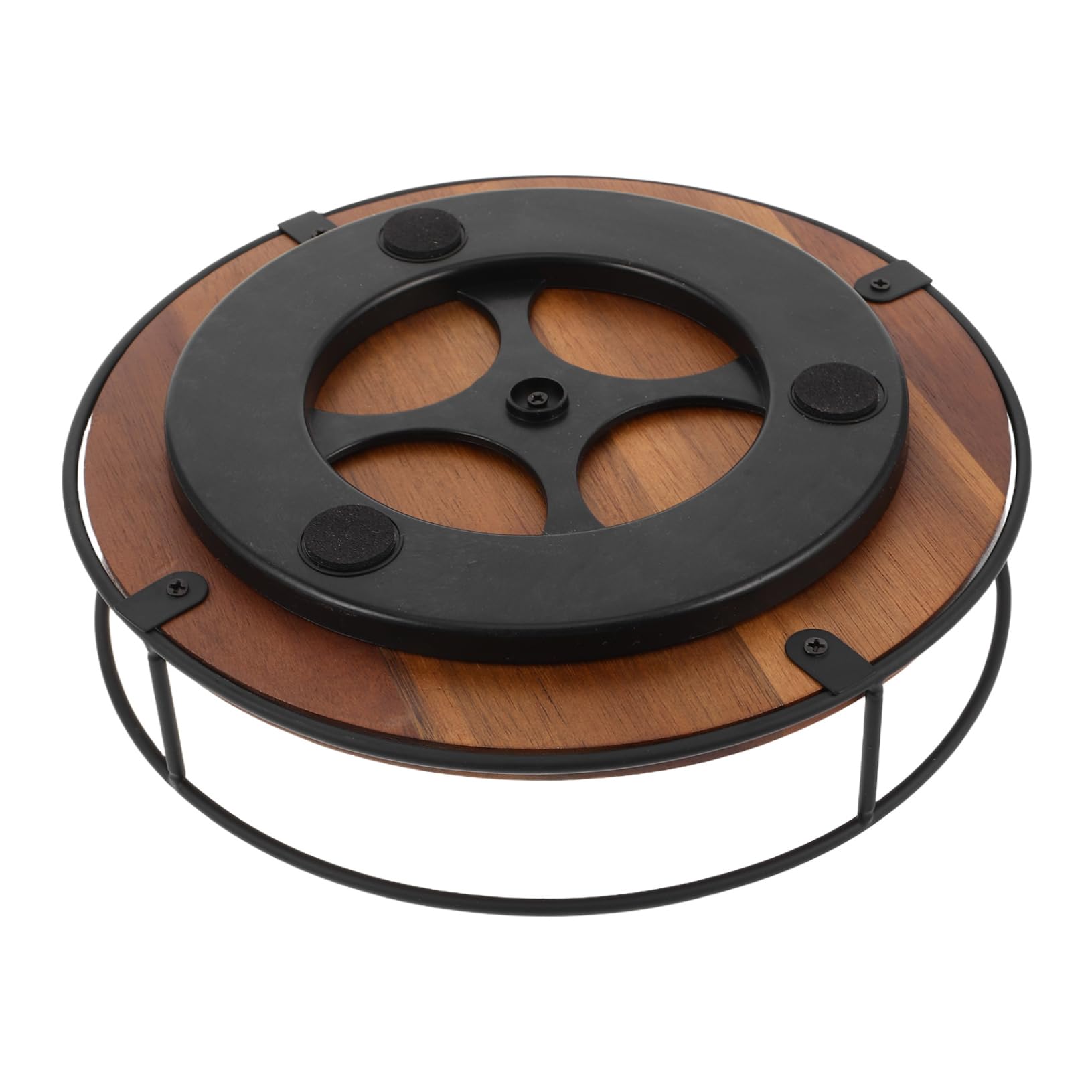 SECFOU Organizador Giratorio Movimiento Suave de Madera Natural Redondo y Diseño Compacto para Cocina Adecuado para Especias y Almacenamiento en Mesa o Encimera