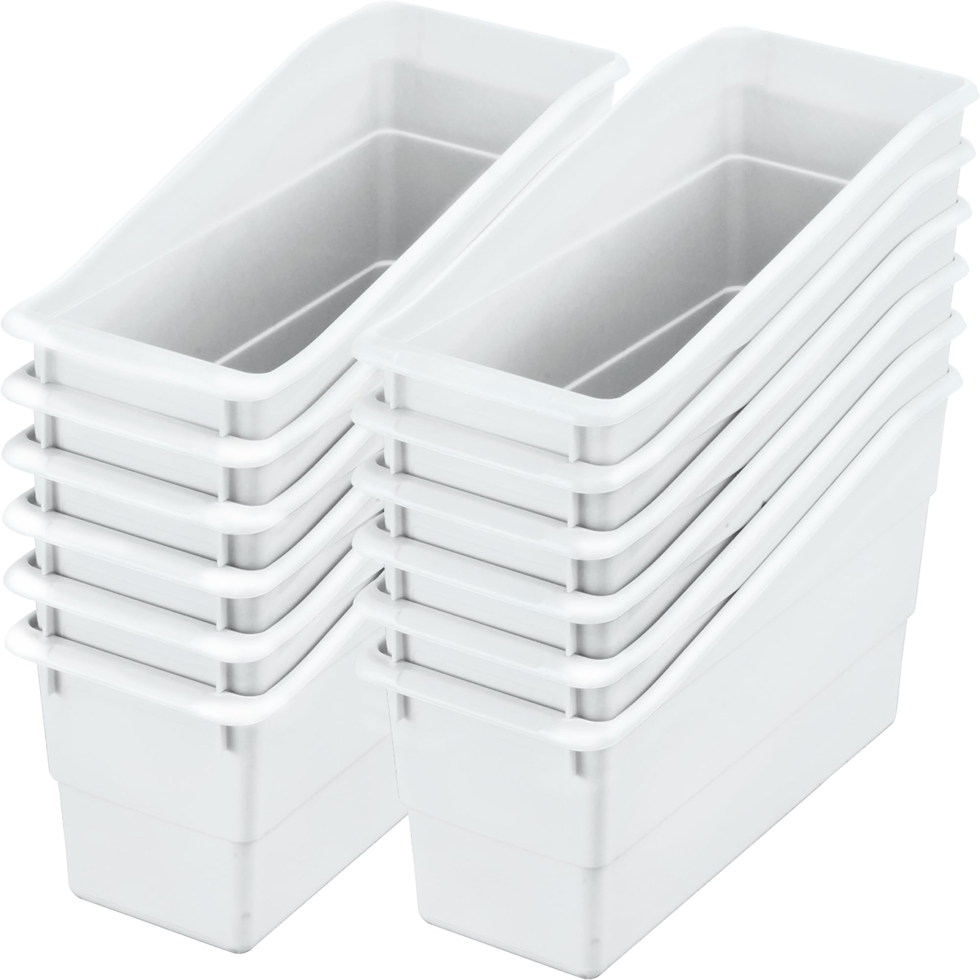 Really Good Stuff Durable Book &amp; Binder Holders, 12-Pack, White
