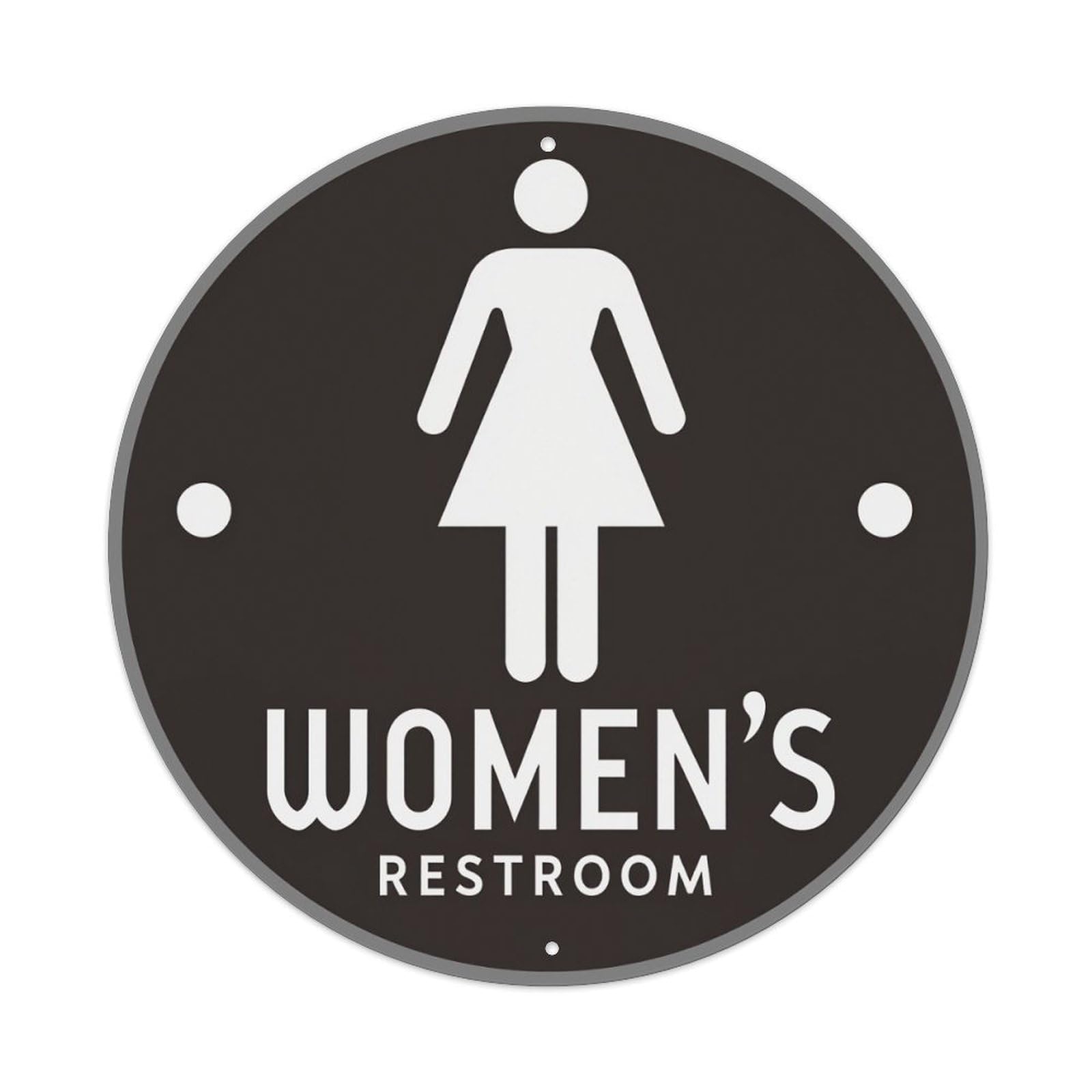 Women's Restroom Sign Pattern Round Tin Sign Retro Metal Sign for Cafe Bar Pub Home Game Room Gym Club Wall Decoration Vintage Metal Poster 8x8 Inch