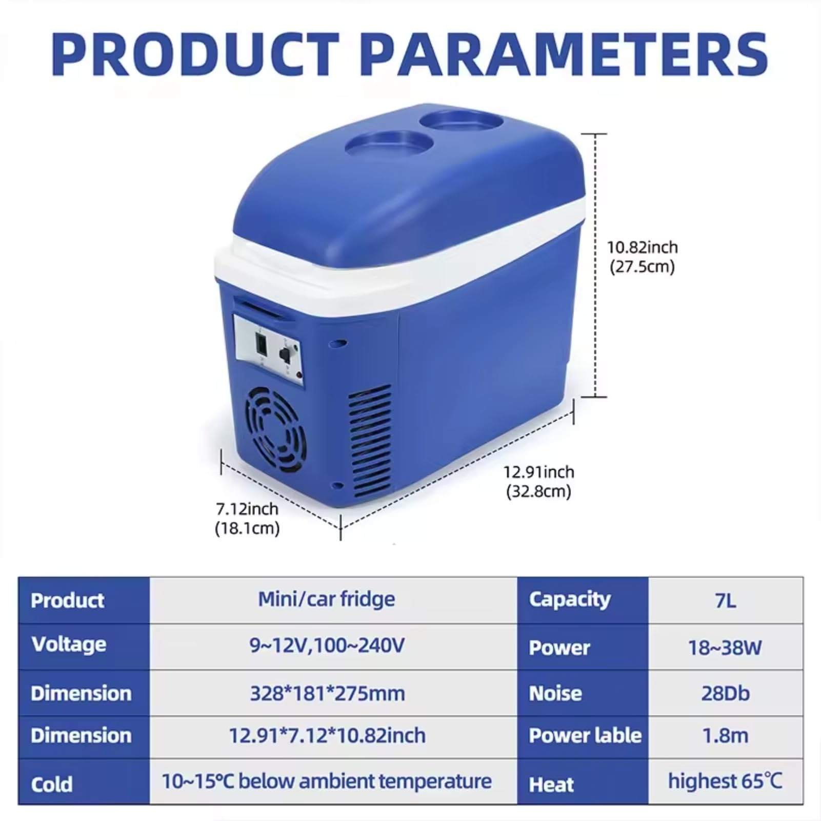 Frigorifero Auto 7 Litri 12 V Portatile Congelatore Camper - Dettaglio