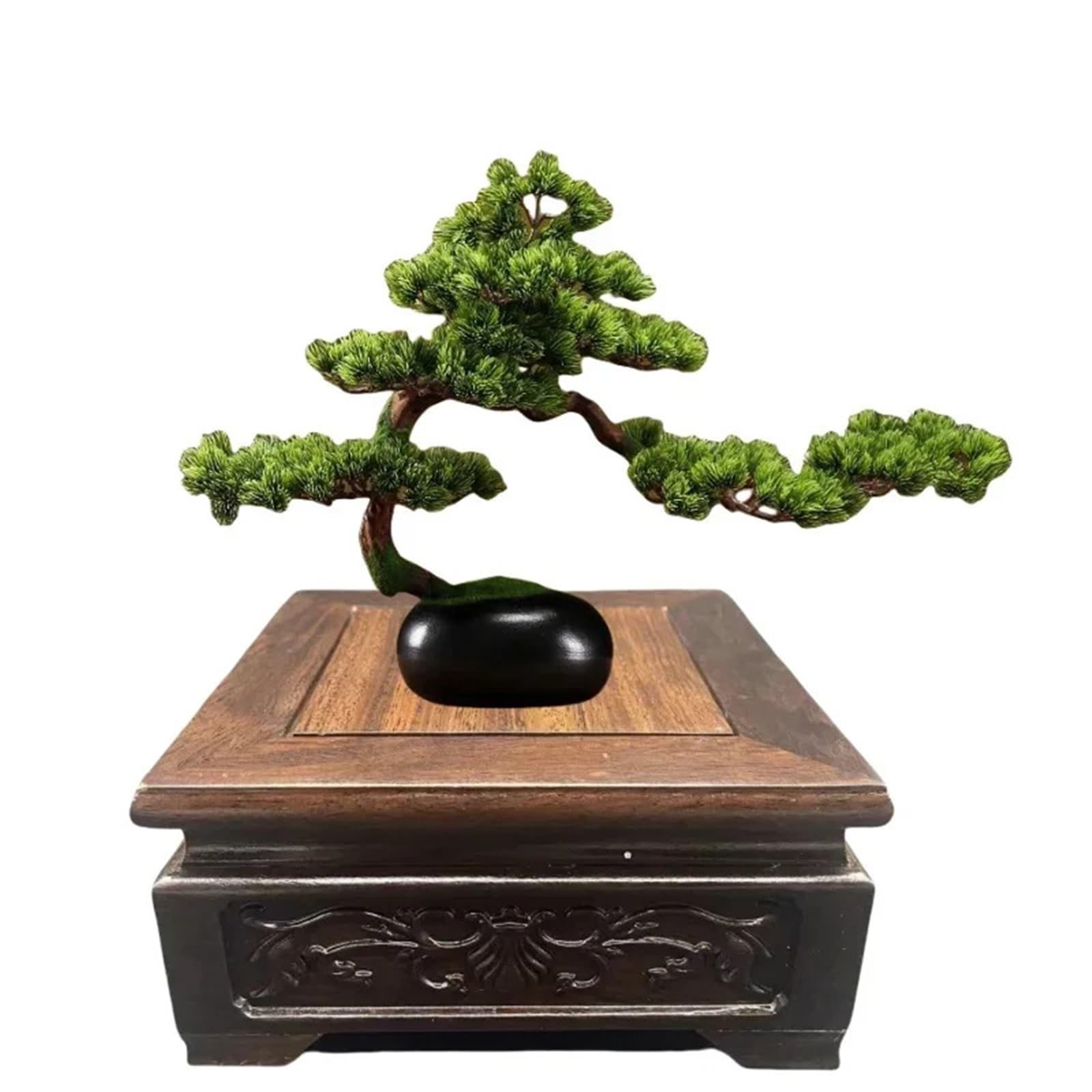 Support à bonsaï Service à thé en ébène, vase, piédestal, brûleur d'encens en bois, présentoir à bonsaï