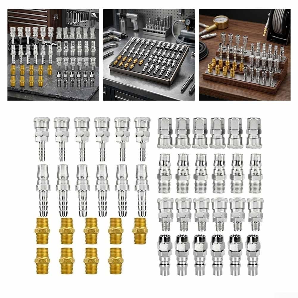 Set 45 Raccordi Rapidi Pneumatici Acciaio Set 45 Raccordi Rapidi
