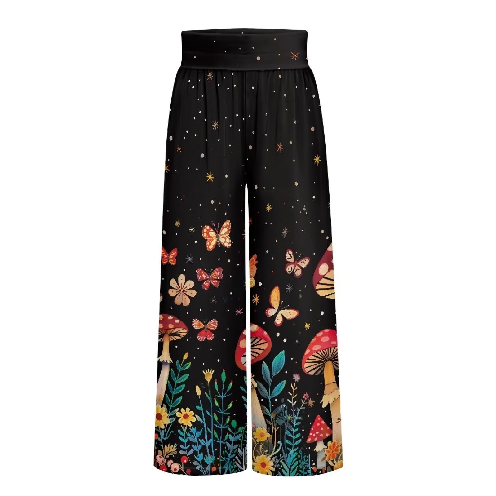 Wide Leg Pants for Women Summer 2024 Palazzo Tropical Floral Casual High Waist Trousers with Pockets S-3XL