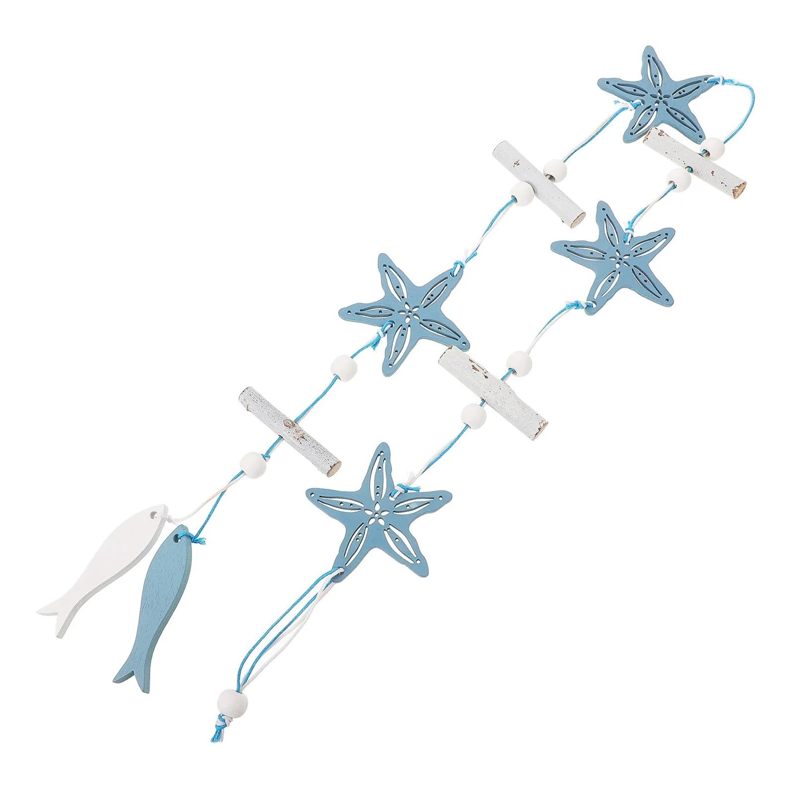 2Pcs Ocean Themed Wooden Wall Decor, Nautical Shaped Hanging Ornament