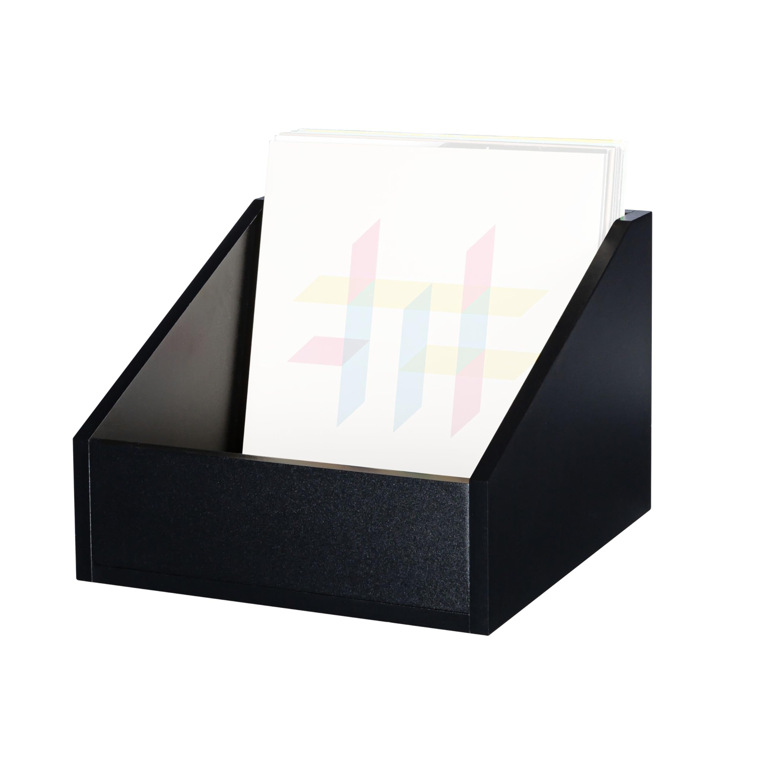 Music Store Vinyl Container 110 Black, MDF-Holz LP Aufbewahrung, Platz für 110 Vinyls, Ideal für DJs und Plattenläden, Einfacher Aufbau, Leichter Zugriff, Kompatibel mit Digital DJ Desk