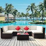 A ATH COLLECTION Rattan Seat Pads Cushion Pad Indoors Outdoors 100% Water Resistant Garden Furniture Chair Pads Office Garden Patio Chair Cushions Seat Pad (47cm x 47cm x 10cm, Cream) - Image 5