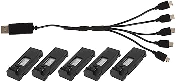 Amazon | QANYEGN ドローン用リチウム電池5個、3.7V 1800mah