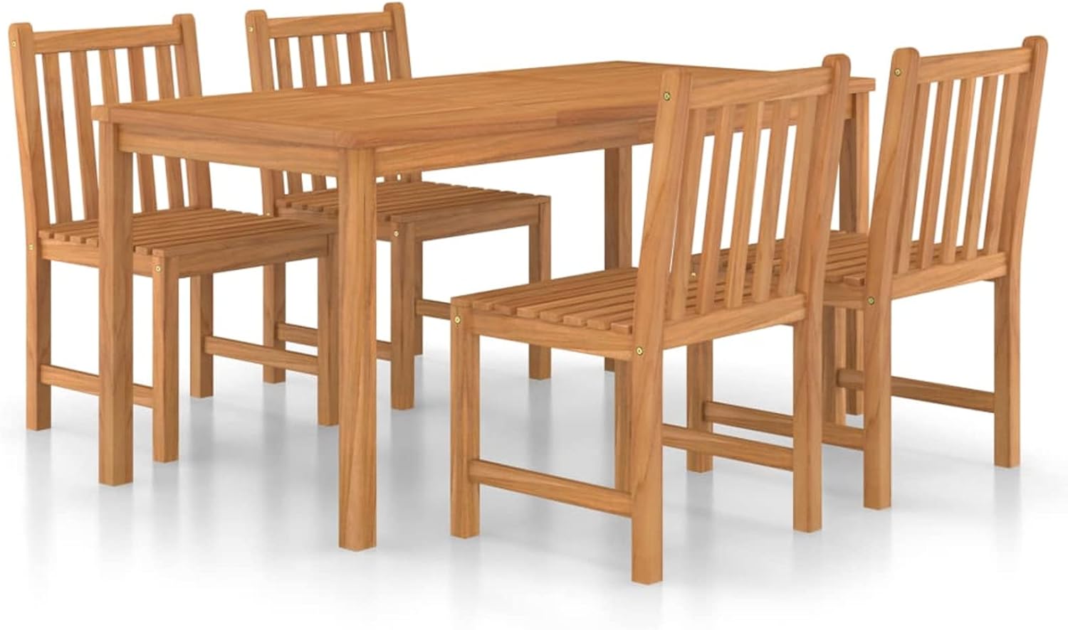 Juego de comedor de jardín de 5 piezas, mesa de comedor con 4 sillas