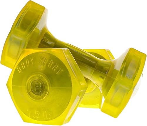 Body Sport Urethane Aerobic Dumbbells Pair, Premium Hand Weights with Solid Steel Core & Ergonomic Gel Coating for Fitness Training & Strength