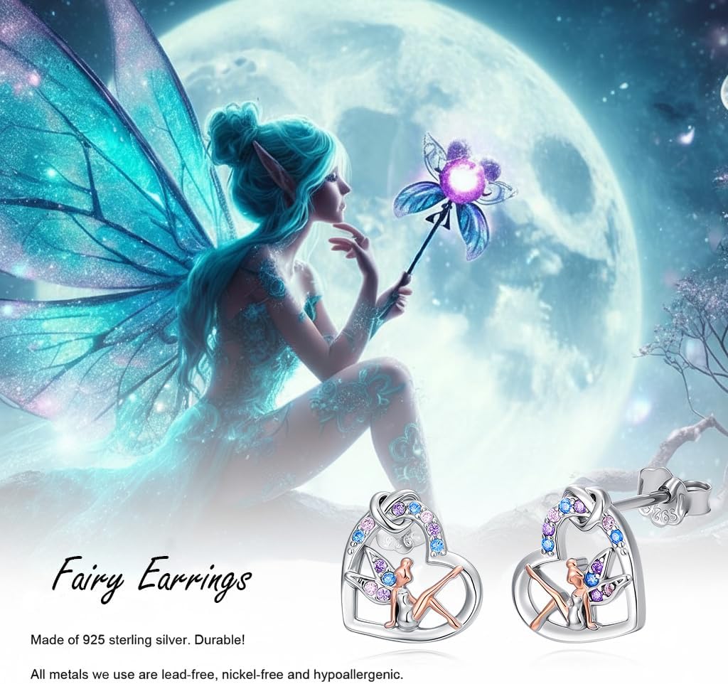 Fairy Necklace Gifts for Women 925 Sterling Silver Fairy Pendant Angel Elf Jewelry Gifts for Daughter - Image 7