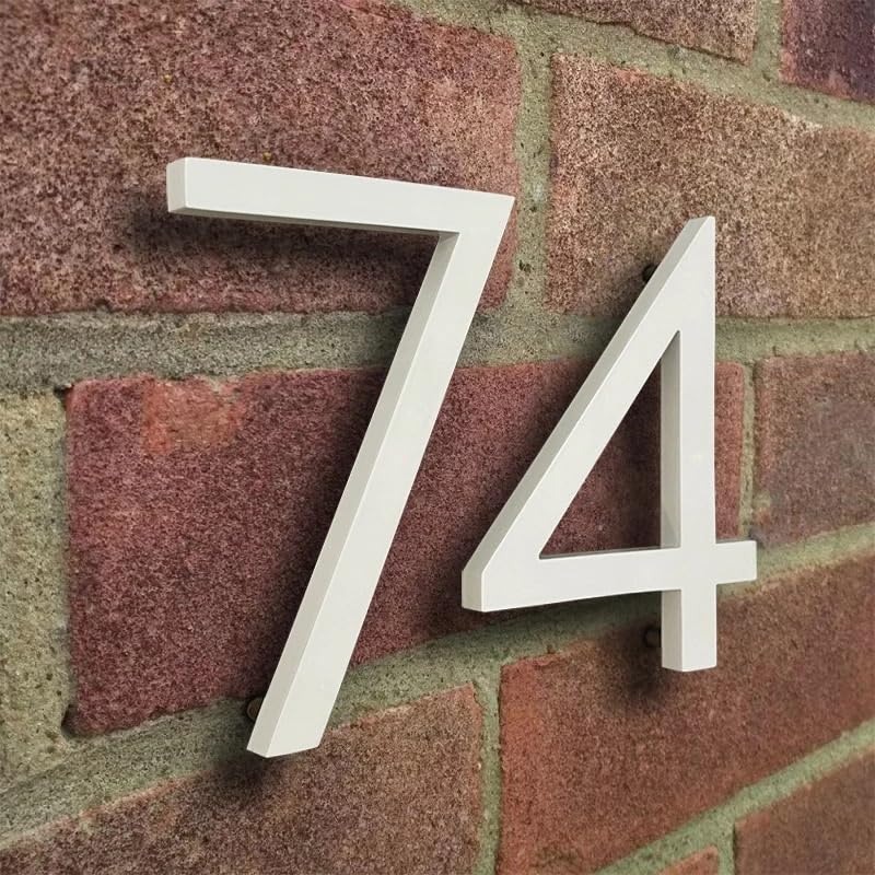 1 szt. 152 mm Pływający numer domu Zewnętrzny 6 cali Biały metalowy znak adresowy Tabliczka na drzwi mieszkania #0-9(7)