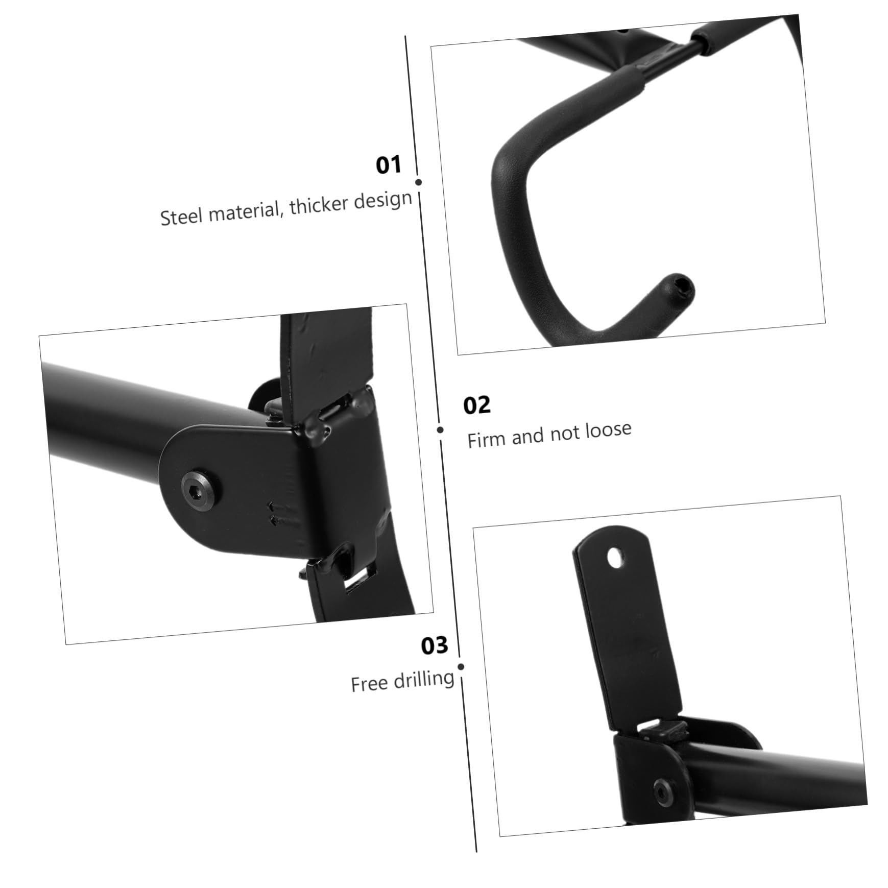 Supporto Salvaspazio p e Acciaio Parete Bicicletta per Pieghevole Nero, Gancio Doppio Mountain Bike, Garage e Capannone
