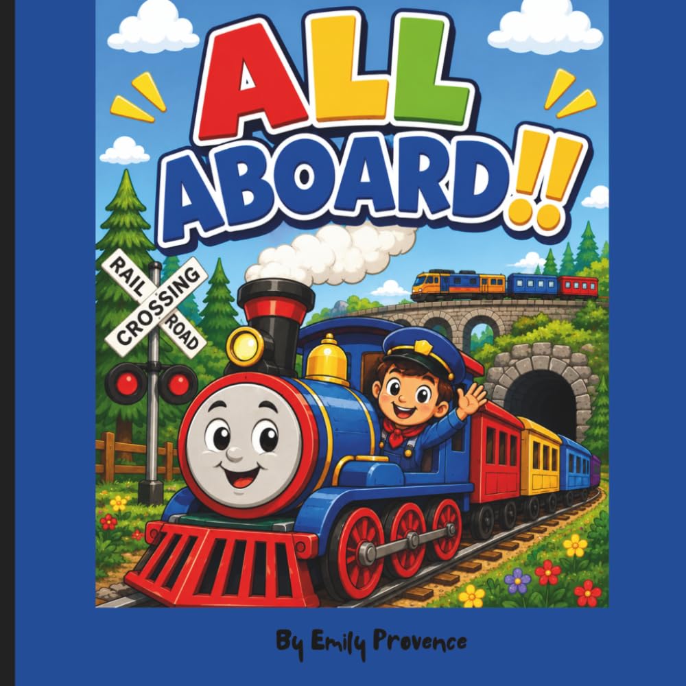 All Aboard!!! Big & Bold Train Coloring & Activity Book: Big & Bold Train Coloring Book for Kids Ages 2-8