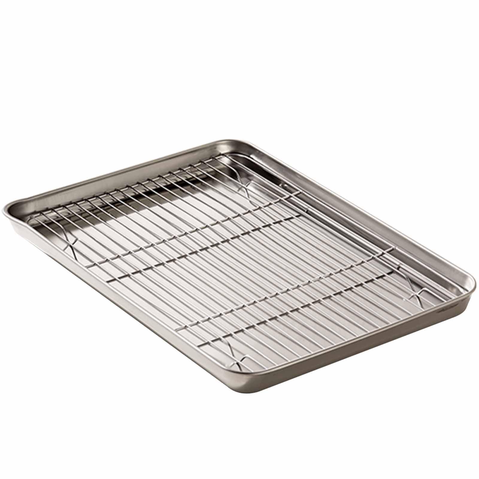 Edelstahl 304 Ölauffangbehälter, Auffangschale, Hitzebeständiges Backblech, Hält Tische Und Böden Sauber, Rechteckiges Partytablett(32 x 25 cm/13x10in)