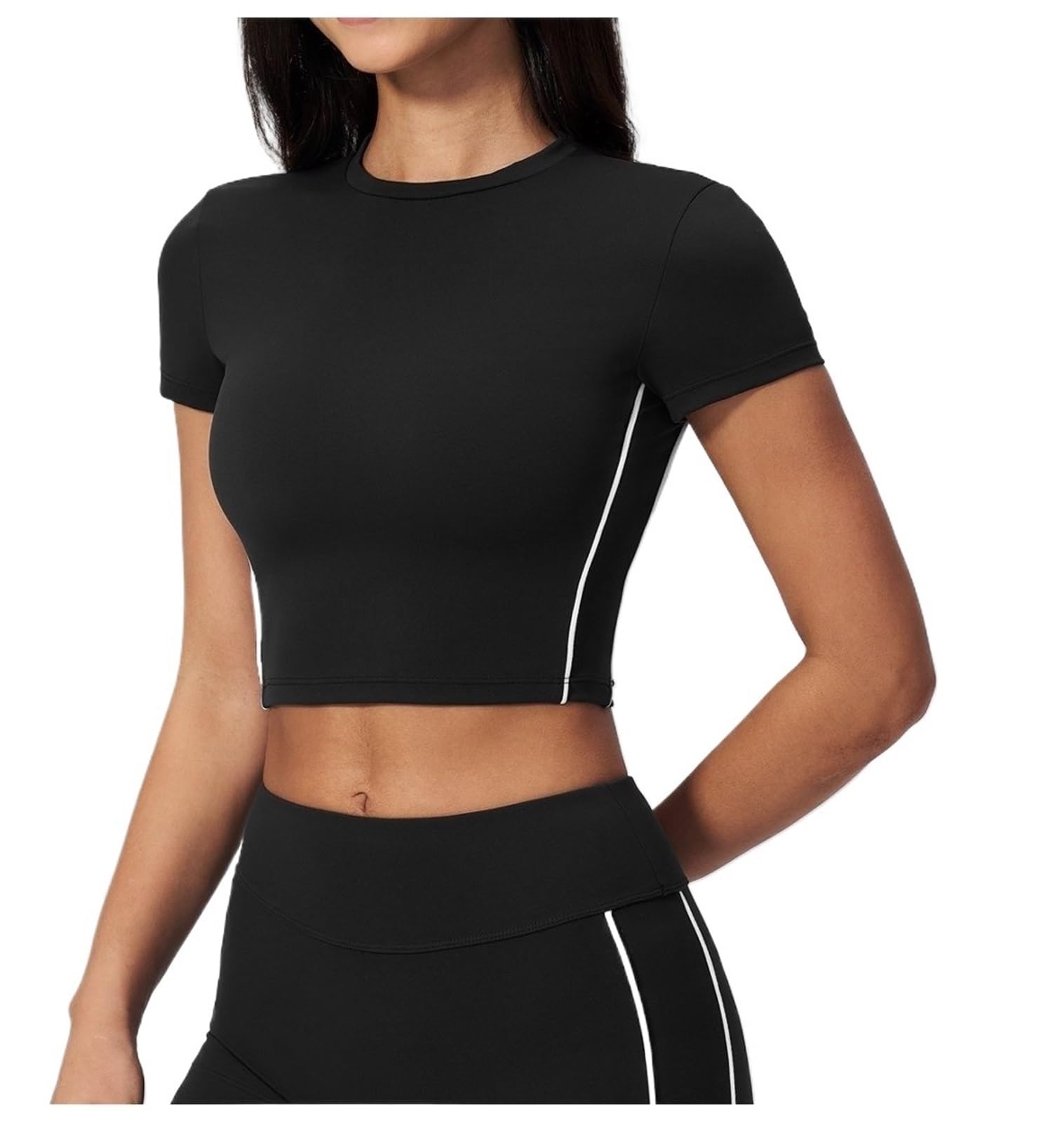 Camiseta Corta Yoga Mujer Espalda Abierta – Suave, Transpirable y Secado RáPido – Top Entrenamiento y Gimnasio