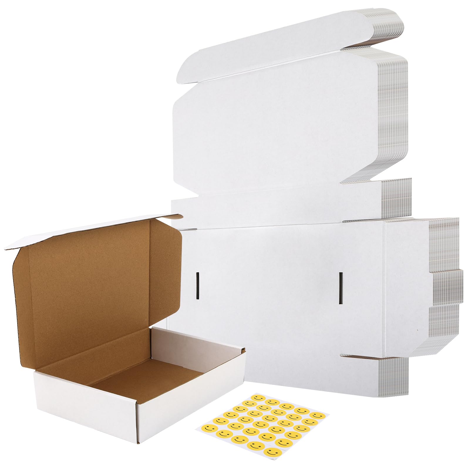 RLAVBL Set di 30 scatole per spedizioni da 22,9 x 16,5 x 5,1 cm, piccole scatole di cartone ondulato, bianche per imballaggi di piccole imprese