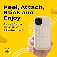 Vista 2 de OCTOBUDDY Classic MAX - Funda de silicona con ventosa para teléfono con montaje adhesivo - Soporte de agarre fuerte para manos libres, ideal