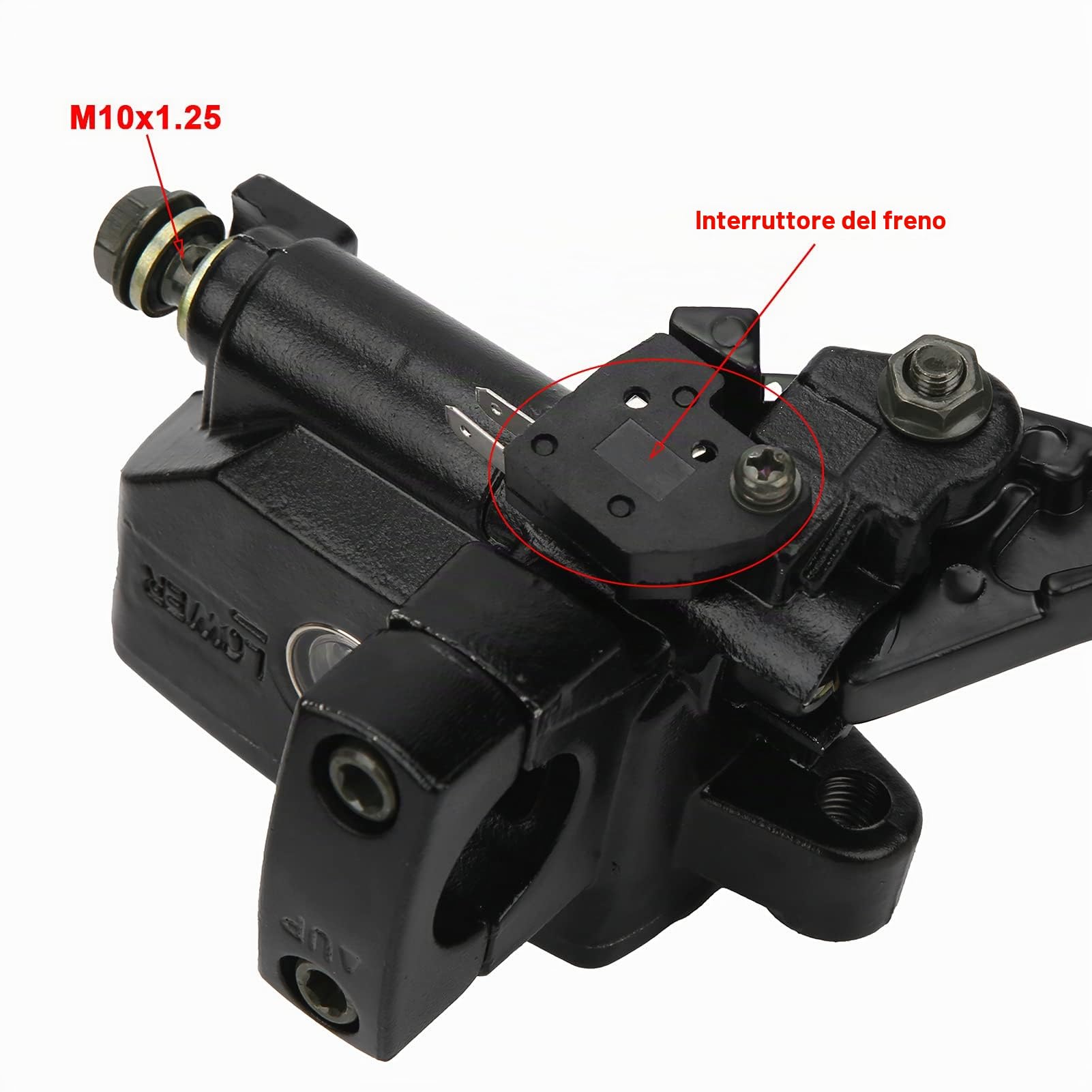 Gruppo Cilindro Frizione Freno Moto, Manubrio Moto Pompa Freno Destra e Sinistra Set Leva Frizione per la Maggior Parte delle Moto o Biciclette con Leve Freno da 1 Pollice (25 mm)