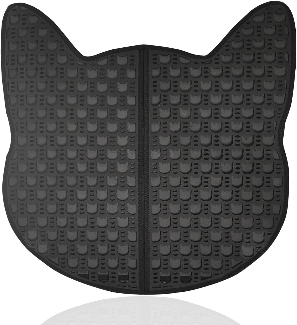 Cat Litter Mat Litter Trapping Mat, Double-Layer Kitty Design Mat, Extra, Large, 25.6 inches, Waterproof, Easy to Clean, Non-Slip, Scatter Control, Sifting, LARGE - BLACK