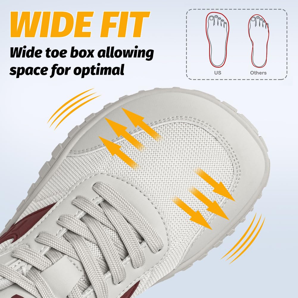 HOBIBEAR Wide Barefoot Shoes for Womens Mens Minimalist Trail Running Hiking Sneakers Comfortable Lightweight