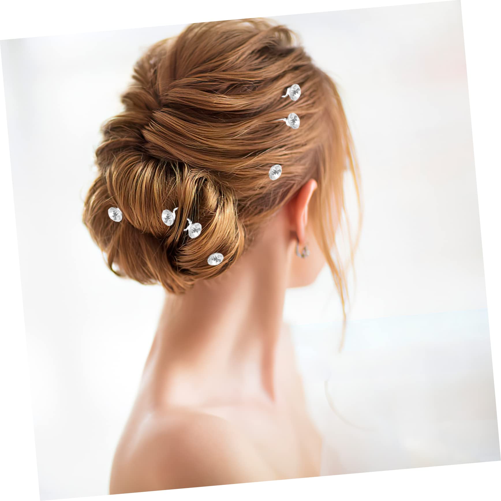 FRCOLOR Juego De 4 Horquillas Para Moños Con Diamantes De Imitación Para Mujer Accesorios Para El Cabello De Boda Para Novia 12 Unidades X 4