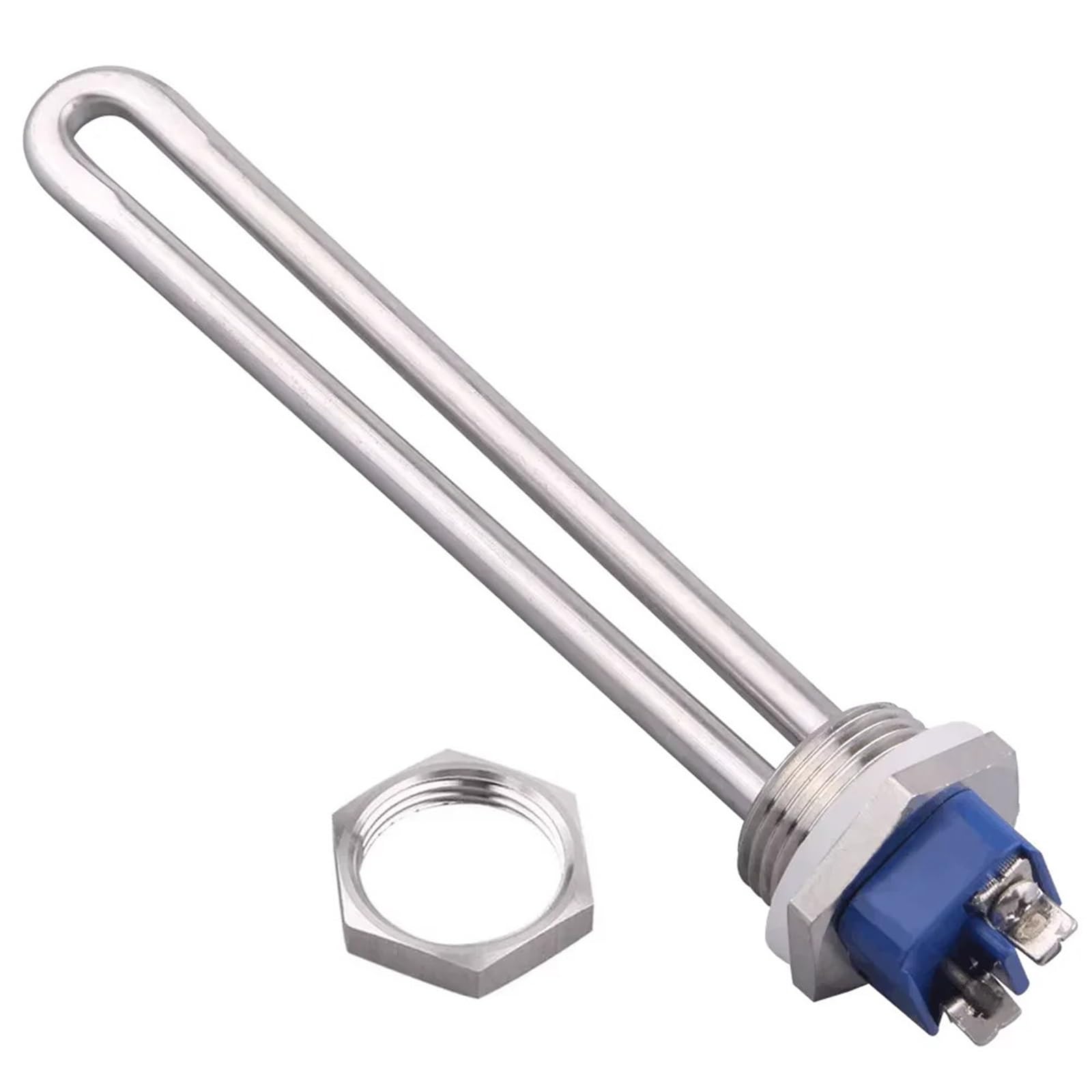 1-calowy wkręcany grzejnik NPT Ogrzewanie zanurzeniowe ze stali nierdzewnej 304 | 12V 24V 120V 150W 300W 600W 1KW 2KW Elektryczny podgrzewacz wody Część z gwintem DN25(With locknut,24V 600w)