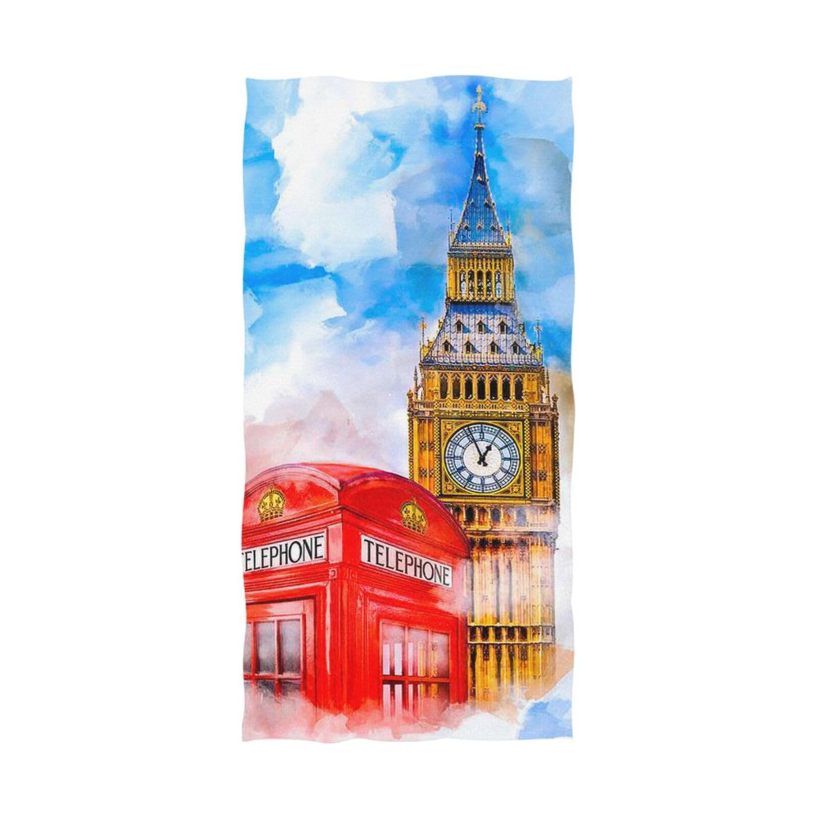 Youjuner Multicoloured Large Towels Bath Sheet Vintage Uk London Big Ben Bath Towels For Shower Spa Sauna Beach Gym