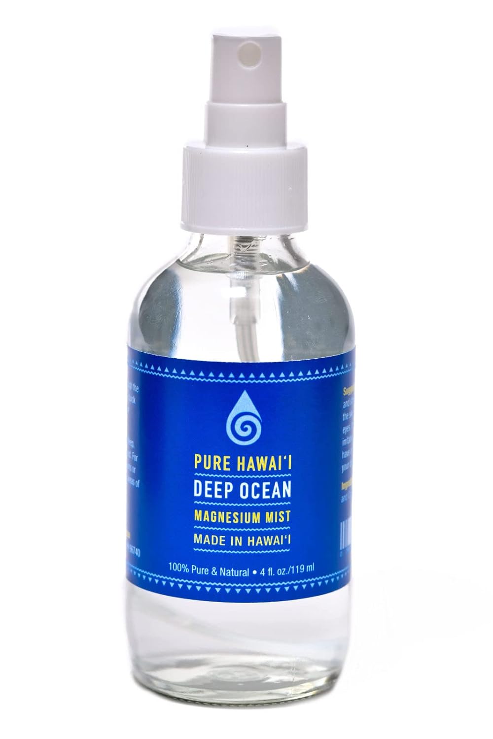 Pure Hawaii Deep Ocean Magnesium Mist Spray 100 Pure Natural 4oz Bottle Pure Magnesium Chloride Made in Hawaii