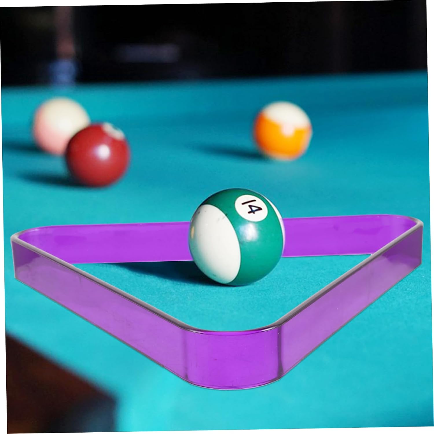 Billiard Triangle Rack Large 2-1/4 Inch Pool Ball Holder Sturdy Plastic Billiards Storage for Pool Tables and Enthusiasts