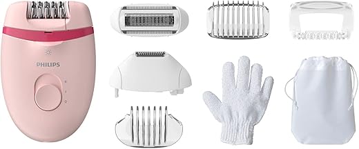Philips BRE285/00 Compact epilator with Opti-Light for Legs, Arms & Underarms – Corded