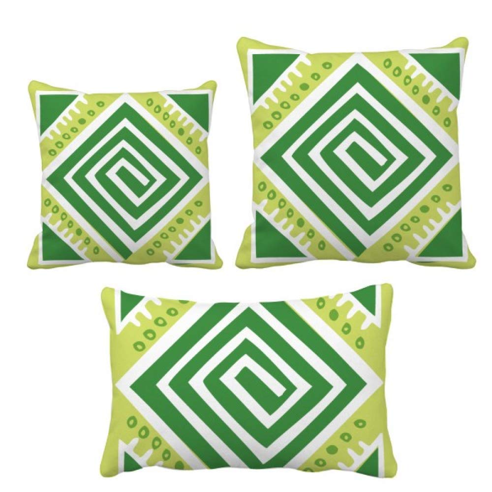 Housse de coussin vert canapé salon motif ethnique DIYthinker