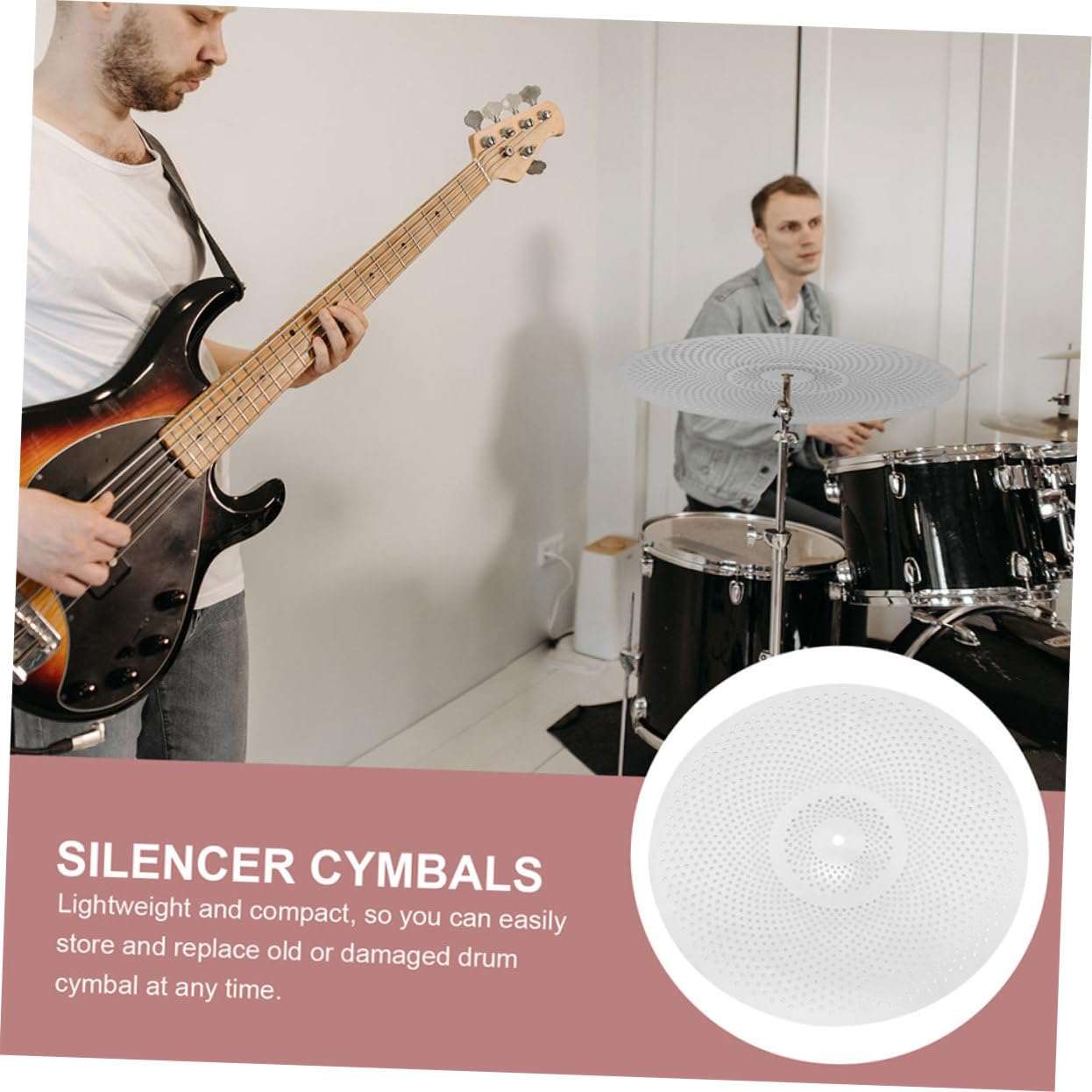 2 Pezzi Piatti Silenziosi per Batteria in Lega Riduzione Rumore e Facile Installazione, Piatto Muto 14/16 Pollici per Batteria Jazz e Percussione