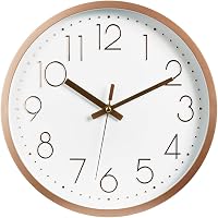 Topkey Falióra 30 cm Modern Csendes Járású Rózsaarany Kerek Analóg Dekoratív Óra Nappaliba Hálószobába Konyhába Elemmel Működő 1
