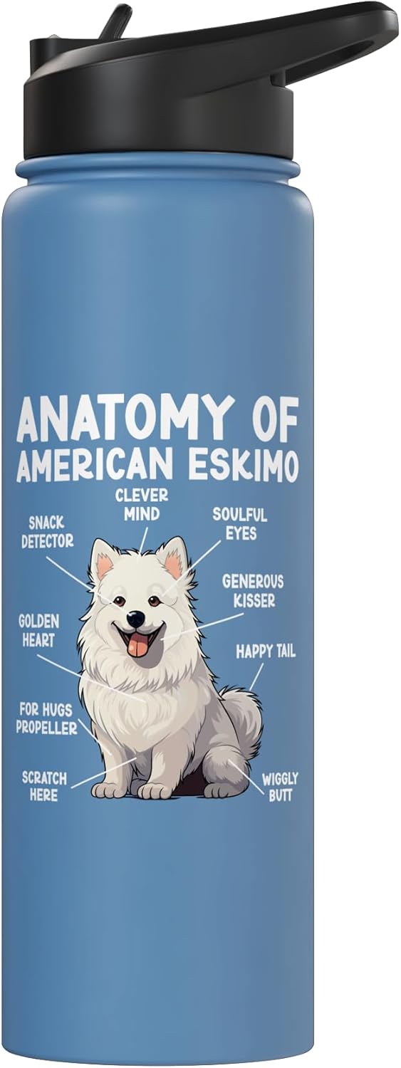 Anatomy Of American Eskimo Dog Owner American Eskimo Lover Stainless Steel Insulated Water Bottle