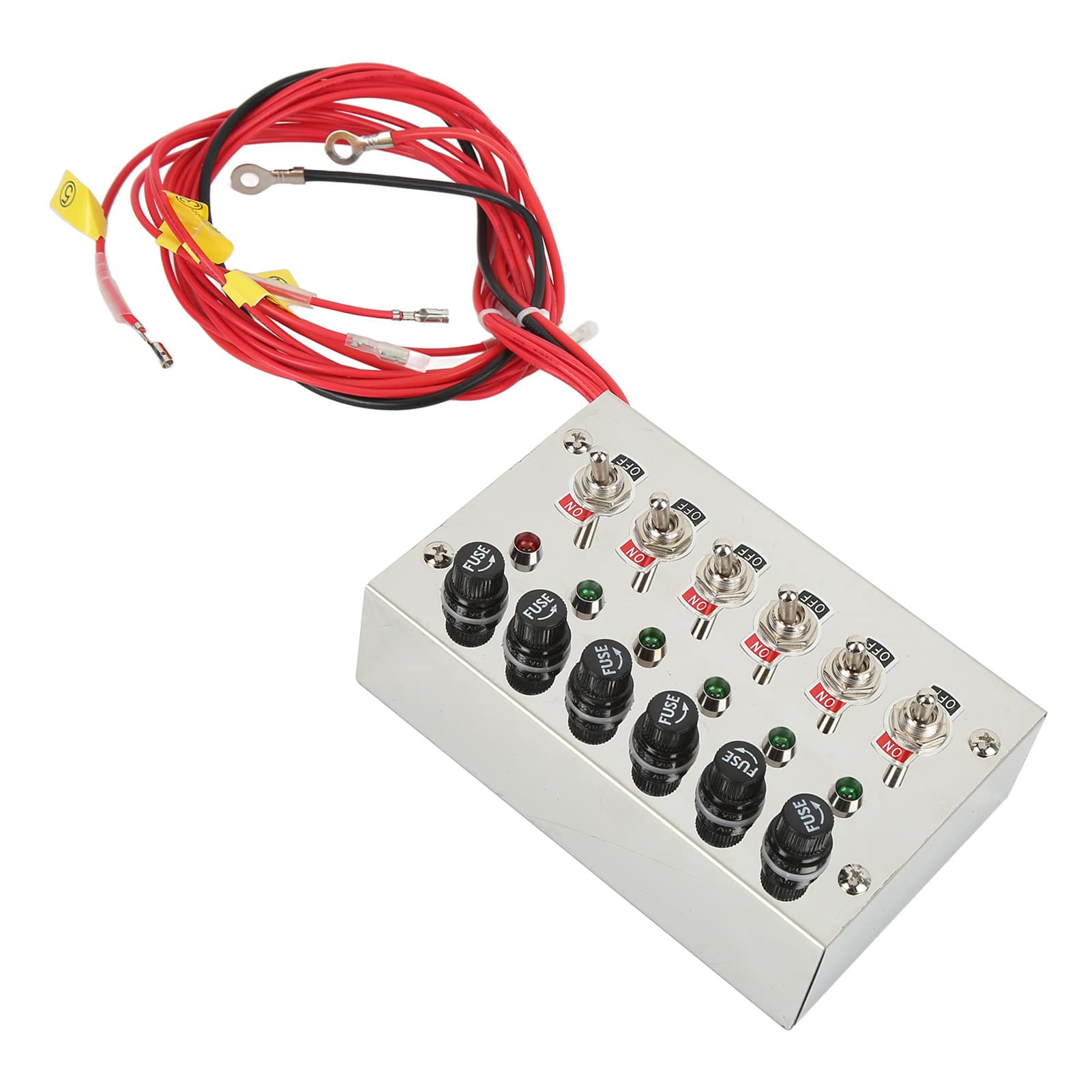 CCYLEZ Panel Przełączników 6-gangowy z Wskaźnikami LED, 15A, do zastosowań