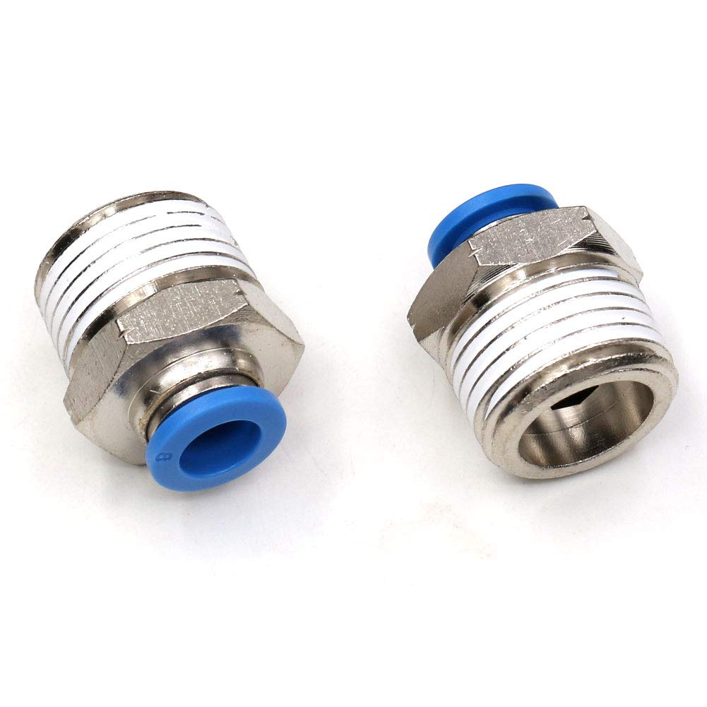 1/2 Push to Connect Fittings Air Fittings,CEKER 3/8 od x 1/2" NPT Male Thread Air Lines Quick Connect Fittings Pneumatic Fitting 1/2 Tubing Fitting Push in Connector Air Hose Fittings 5Packs — view 23